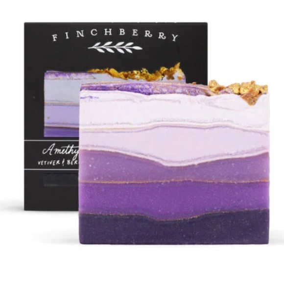 Finchberry Amethyst (vetiver & bergamot) Artisan Soap Bar, 4.5 Oz., Vegan-Boxed - Picture 1 of 4